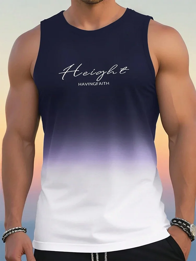 Summer Exercise Fitness Men's Tank Top Outdoor Sports Loose Comfortable Men's Sleeveless Tee Daily Street Men's Fashion Tank Top
