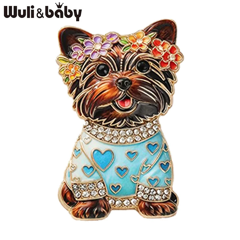 PENDRA Puppy Sitting Dog Brooch
