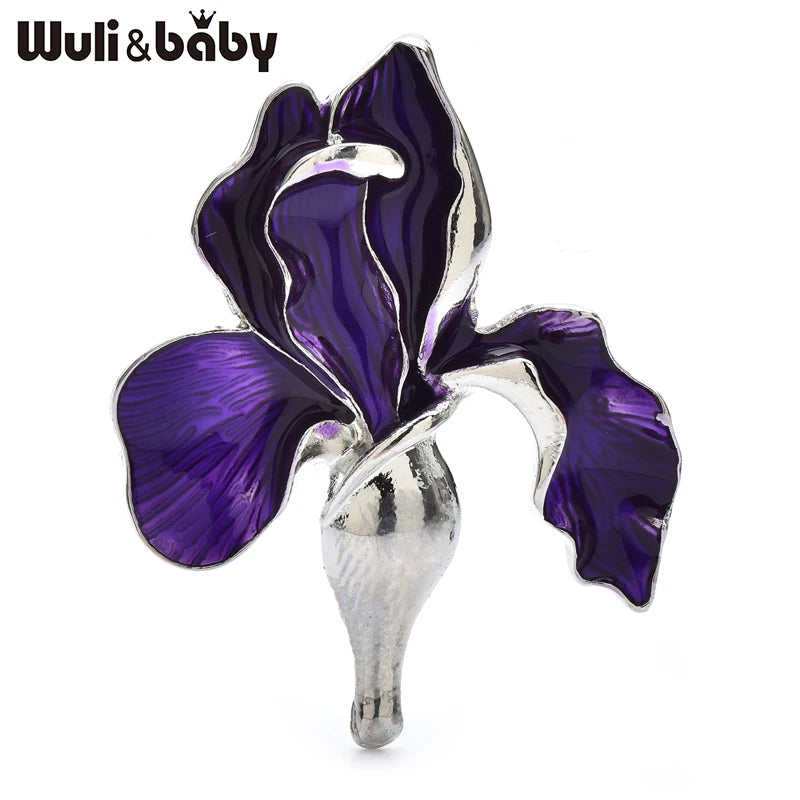 PENDRA Orchid 3-Color Enamel Flower Brooch