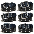 PENDRA Elarara Leather Black D-Buckle Star Belt