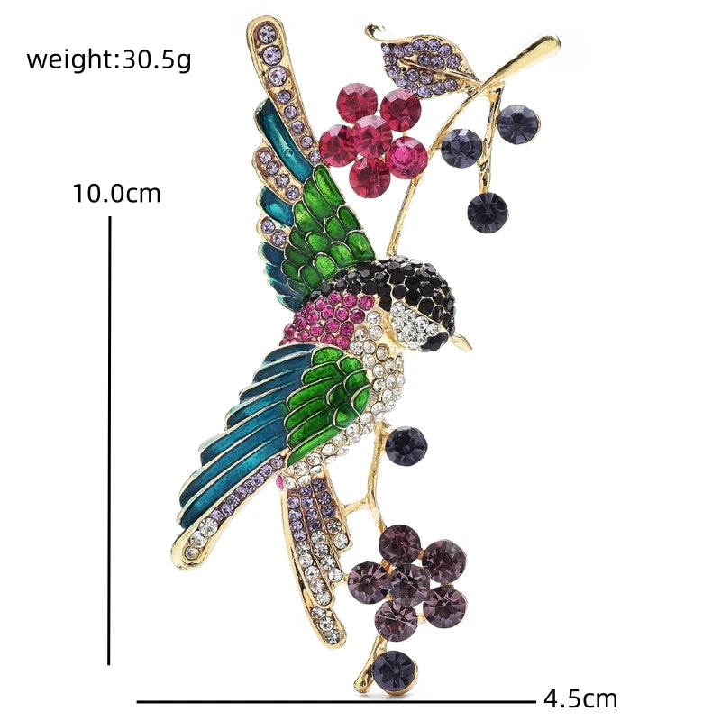 PENDRA Orchard Enamel Bird Brooch