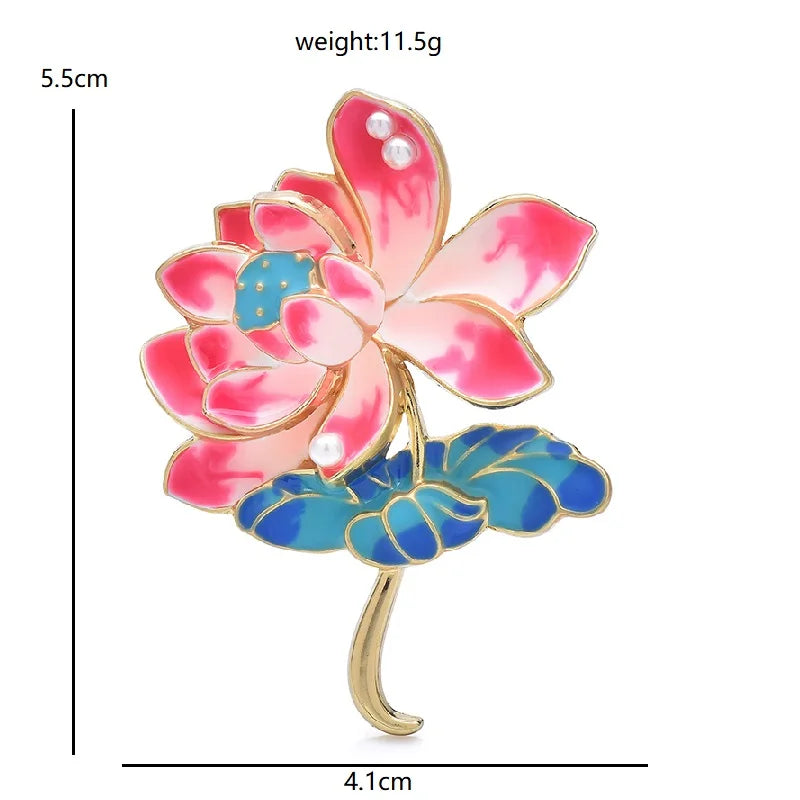 PENDRA Lotuselle Pretty Lotus Flower Brooch