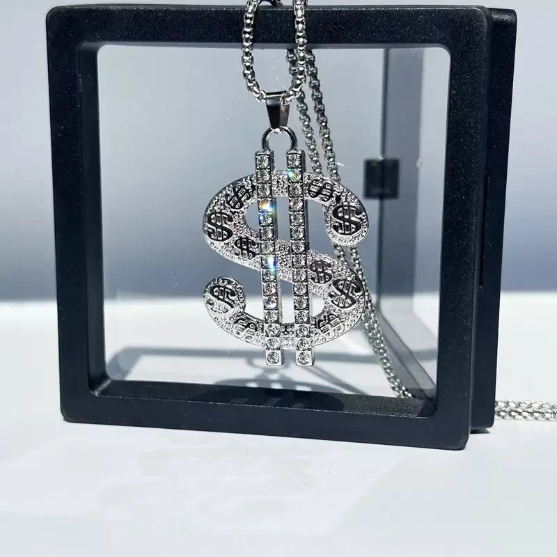 PENDRA Dollarburst Rhinestone Dollar Sign Pendant