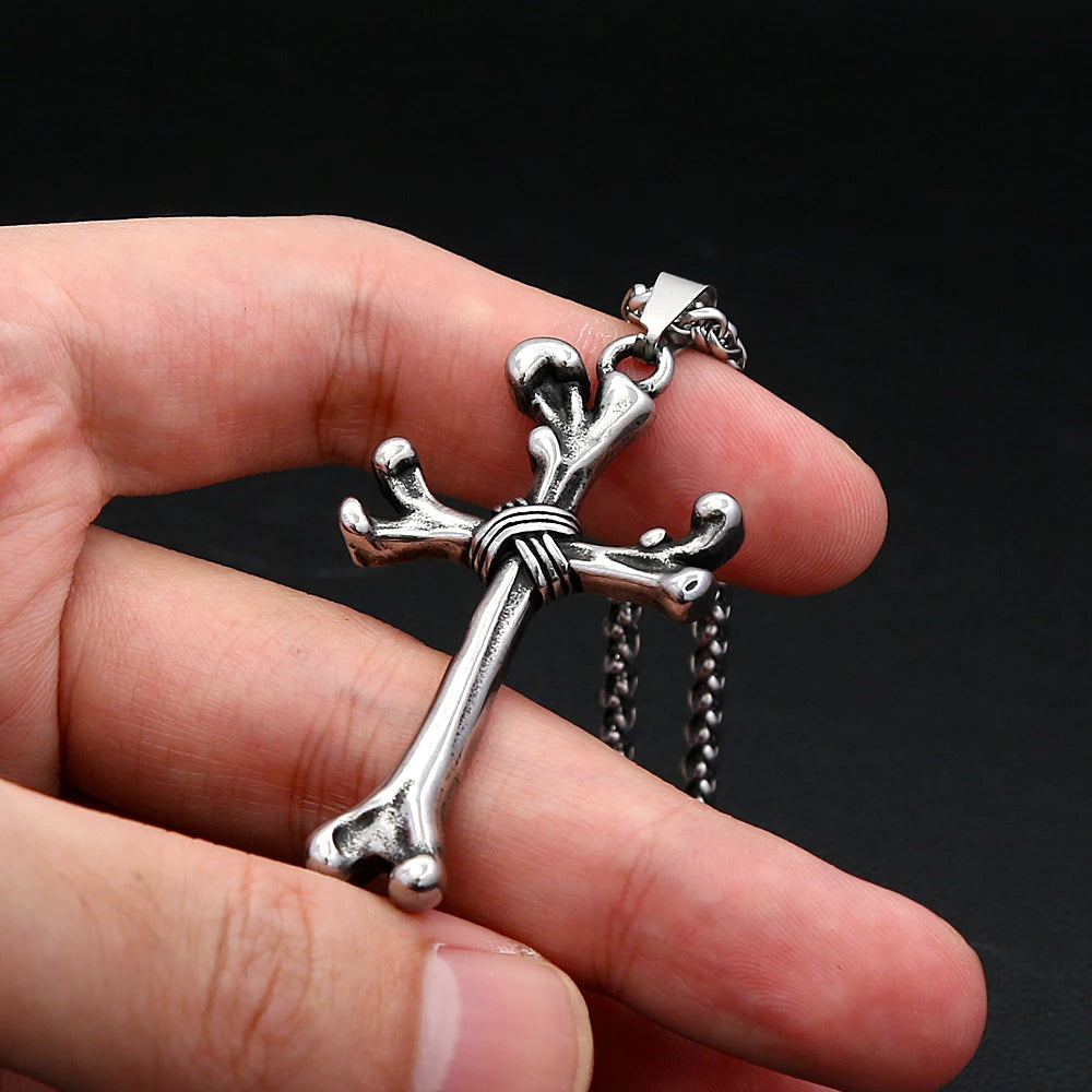PENDRA Skullcross Stainless Steel Skull Cross Pendant