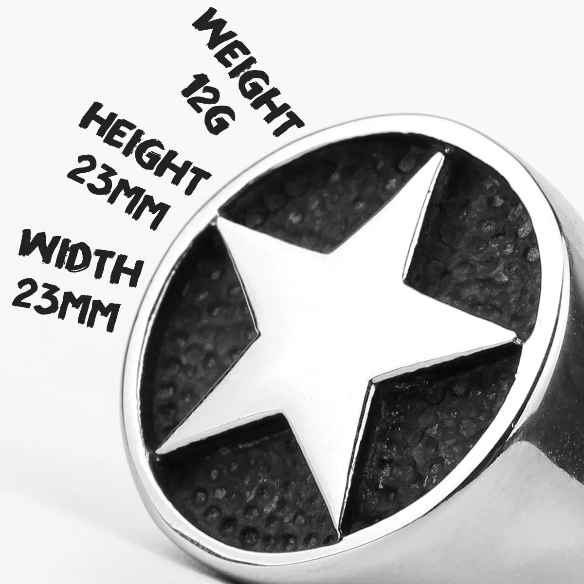PENDRA Lucky Pentagon Stars Steel Ring