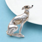 PENDRA Pearl Dog Rhinestone Animal Brooch