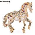 PENDRA Regal Enamel Horse Brooch