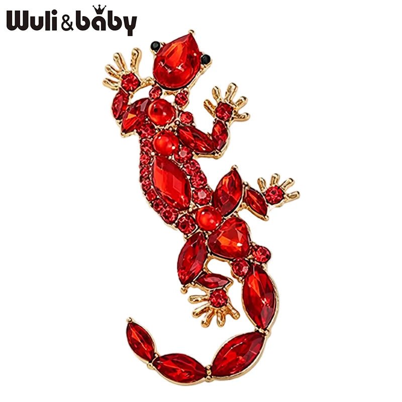 PENDRA Vintage Gecko Rhinestone Brooch