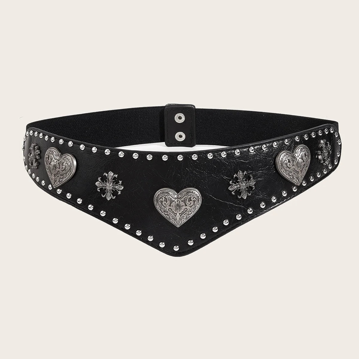 women's black punk heart-shaped Dress Coat jeans belt suitable for daily travel Gothic Accessories Corset Belt y2k Cummerbunds