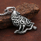 PENDRA Ravenodin Stainless Steel Viking Crow Pendant Necklace