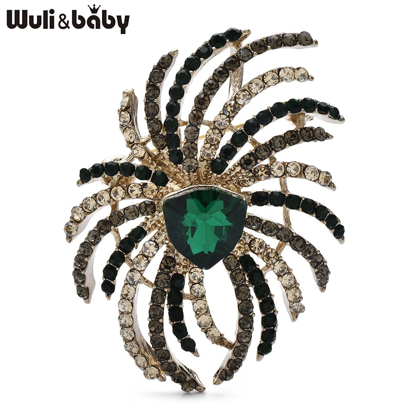 PENDRA Floracrystal Vintage Crystal Flower Brooch