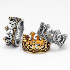 Aesthetic Crown Men Rings Stainless Steel Punk Rock Vintage Cool Stuff Fashion Jewelry Accessories For Women Gift Wholesale
