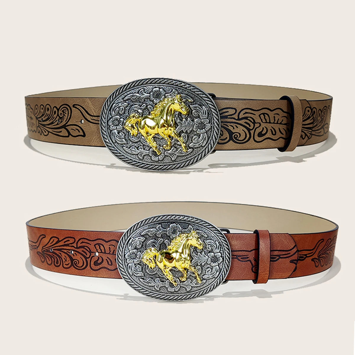 Western Cowboy PU Leather Belt For Men and Women Bull Decoration Waist Strap Punk Accessories Luxury Designer Jeans Belt