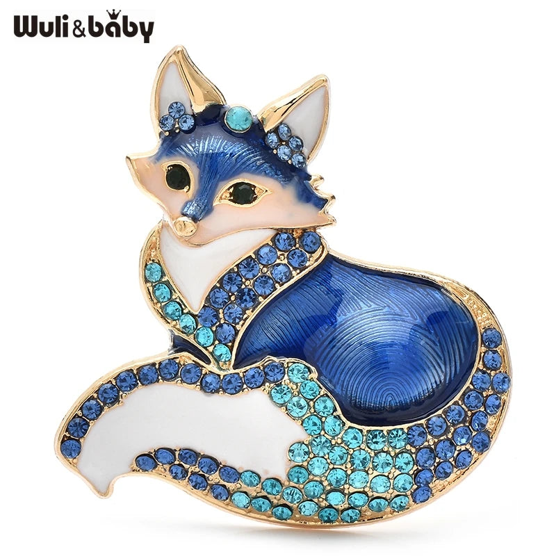 PENDRA Vulpina Rhinestone Fox Brooch