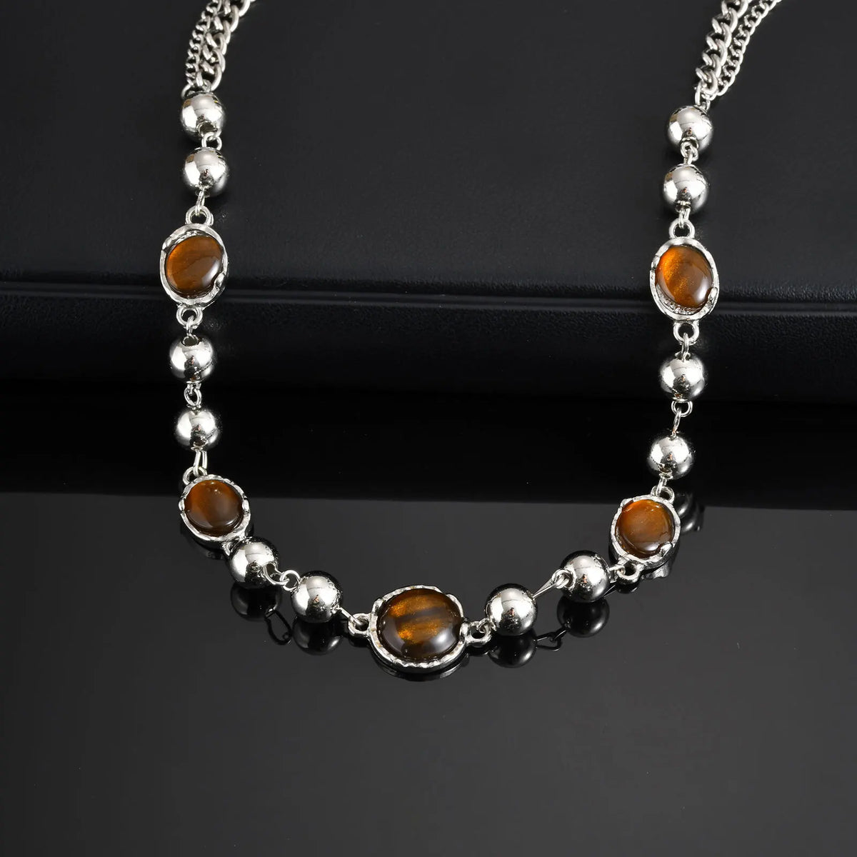 PENDRA Tiger Beaded Splicing Beaded Necklace