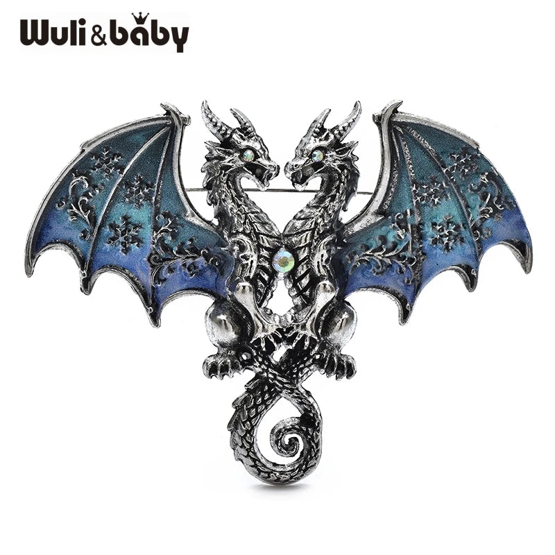 PENDRA Mystic Dragon Rhinestone Brooch