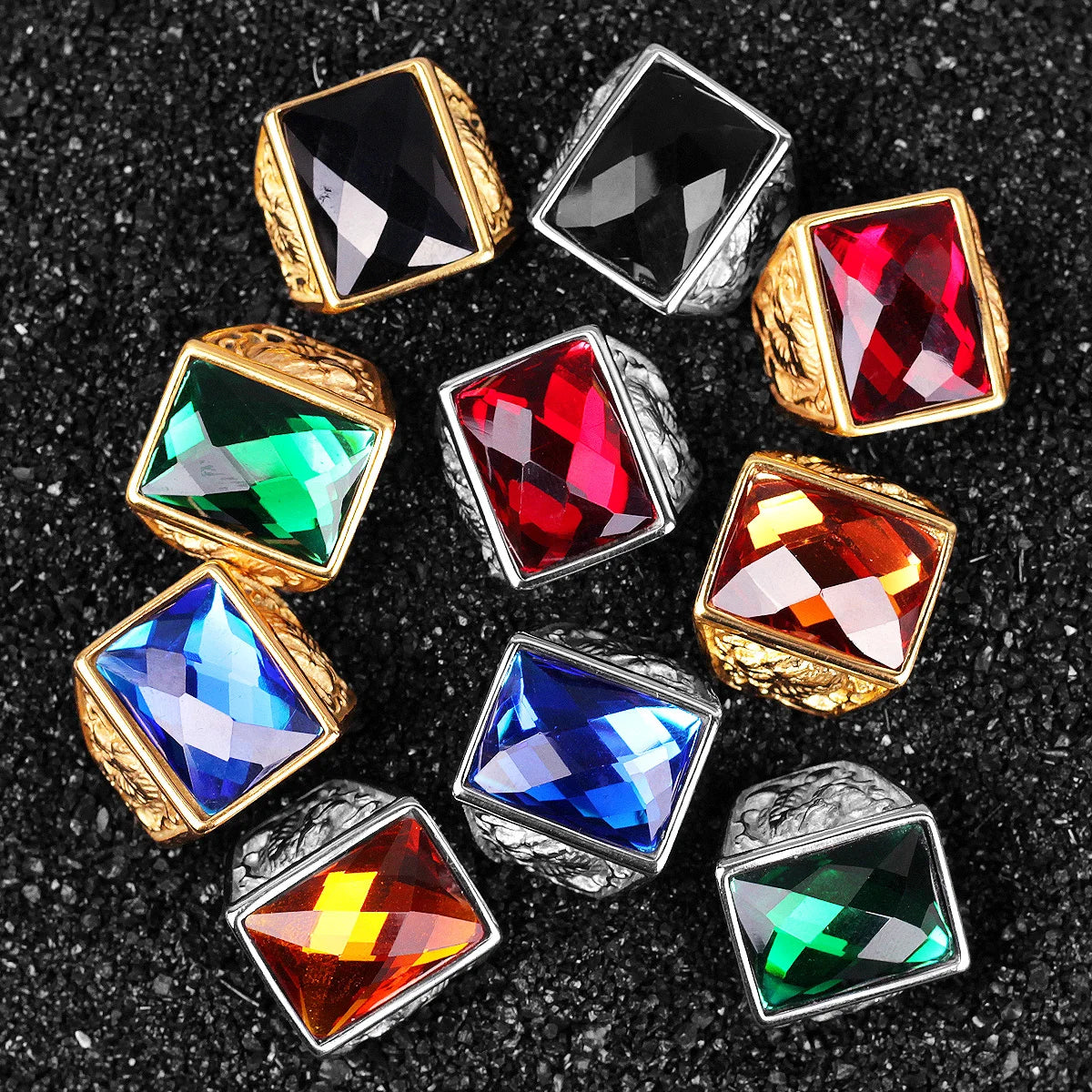 PENDRA Rhinestone Steel Ring