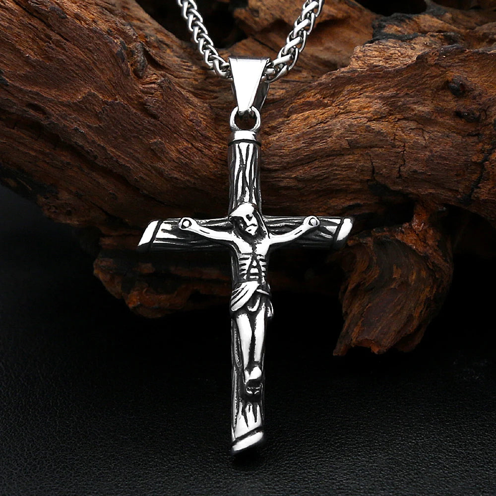 PENDRA Jesuscross 316L Stainless Steel Cross Necklace