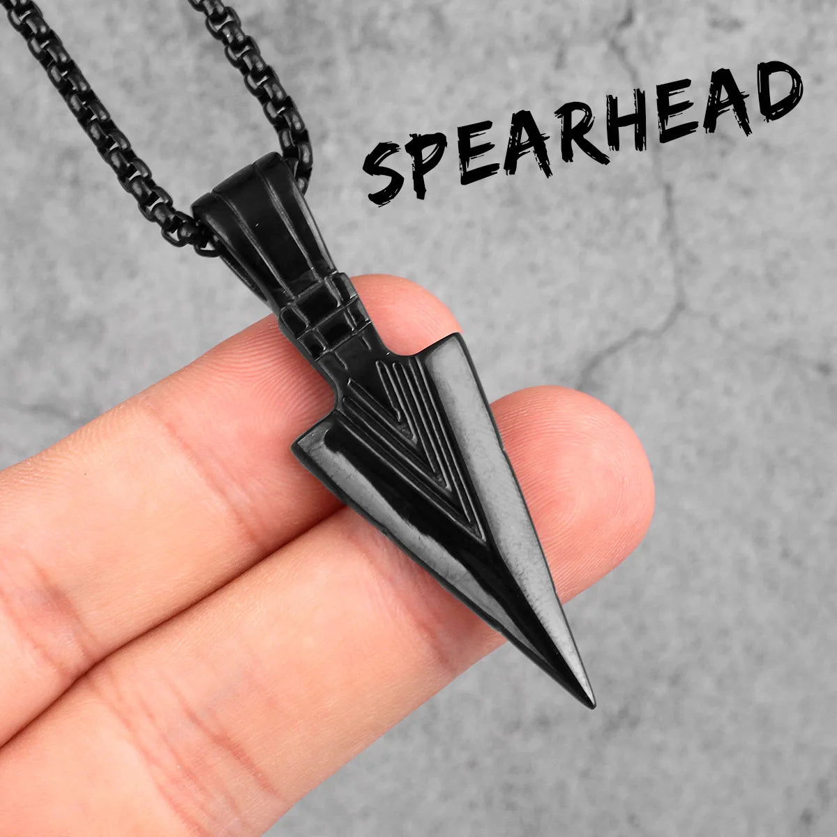 PENDRA Spartan Spearhead Boyfriend Steel Necklace
