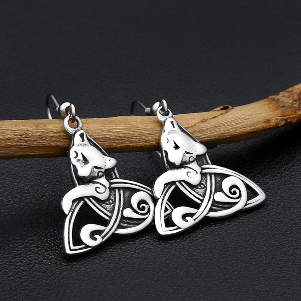 PENDRA Valknut Nordic Rune Earrings