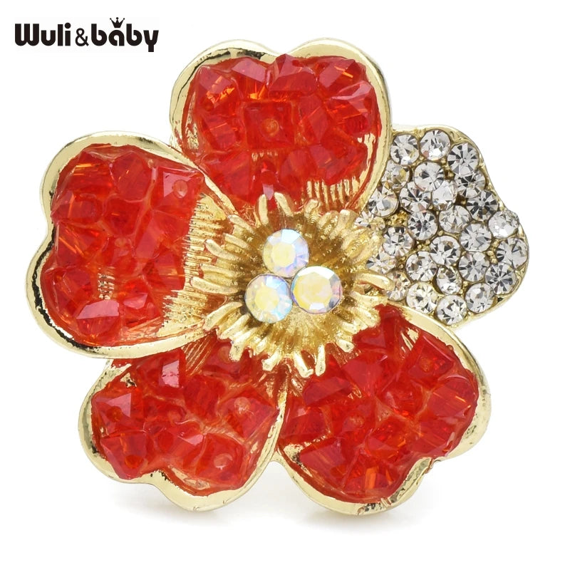 PENDRA Crystelle Handmade 4-Color Crystal Flower Brooch
