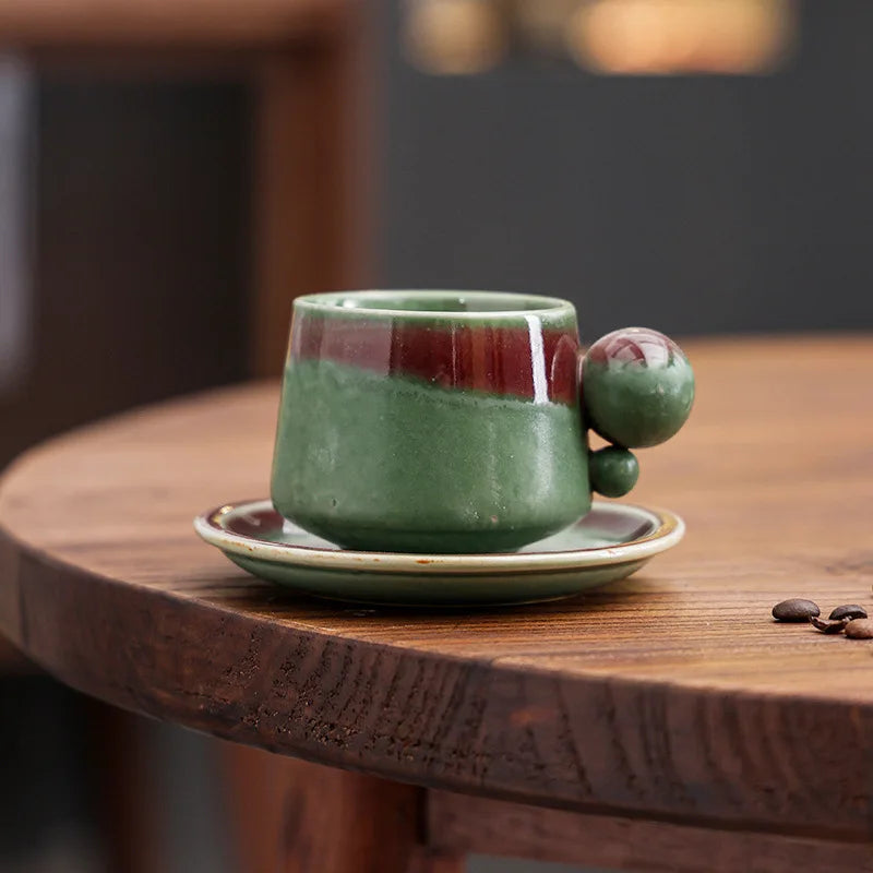 Retro kiln-changed ceramic coffee cup, Japanese handmade style ins style desktop coffee cup multi-color optional