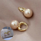 PENDRA Hoop Gold Pearl Earrings