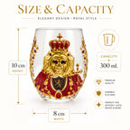 3D Crown Lion Drinking Glass Vintage Royal Style Whiskey Cup Creative Bar Tumbler for Home Party Gift Collection