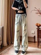 PENDRA Straight Mud Graffiti Pants