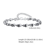 Gothic Full Skull Ghost Head Bracelet for Men,Rock Punk Motorcycle Riding Bicycle Chain Wristband,Halloween Jewelry Gifts