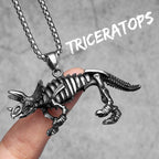PENDRA Triceratops Dinosaur Skull Steel Necklace