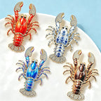 PENDRA Coastal Lobster Rhinestone Metal Brooch