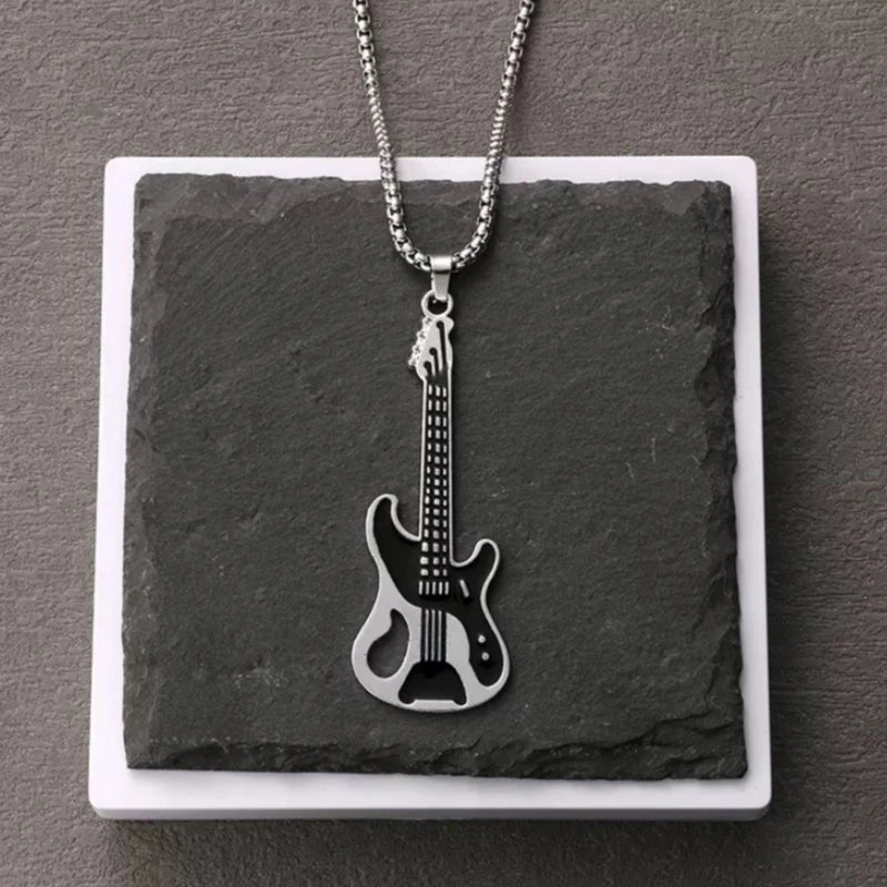 PENDRA Guitarrock Stainless Steel Guitar Pendant Necklace