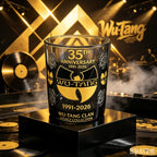 35th Anniversary Wu-Tang Clan Whiskey Glass Black Smoky Rock Cup Premium Gold Print Bar Party Gift