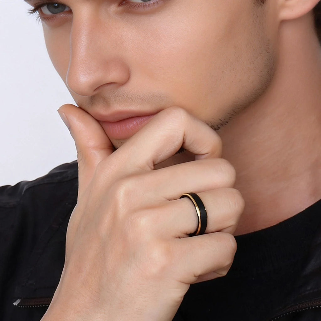 5mm Tungsten Carbide Ring for Men,Brushed Beveled Edge Scratch Resistant Couple Wedding Ring,Unisex Minimalist Jewelry Gift