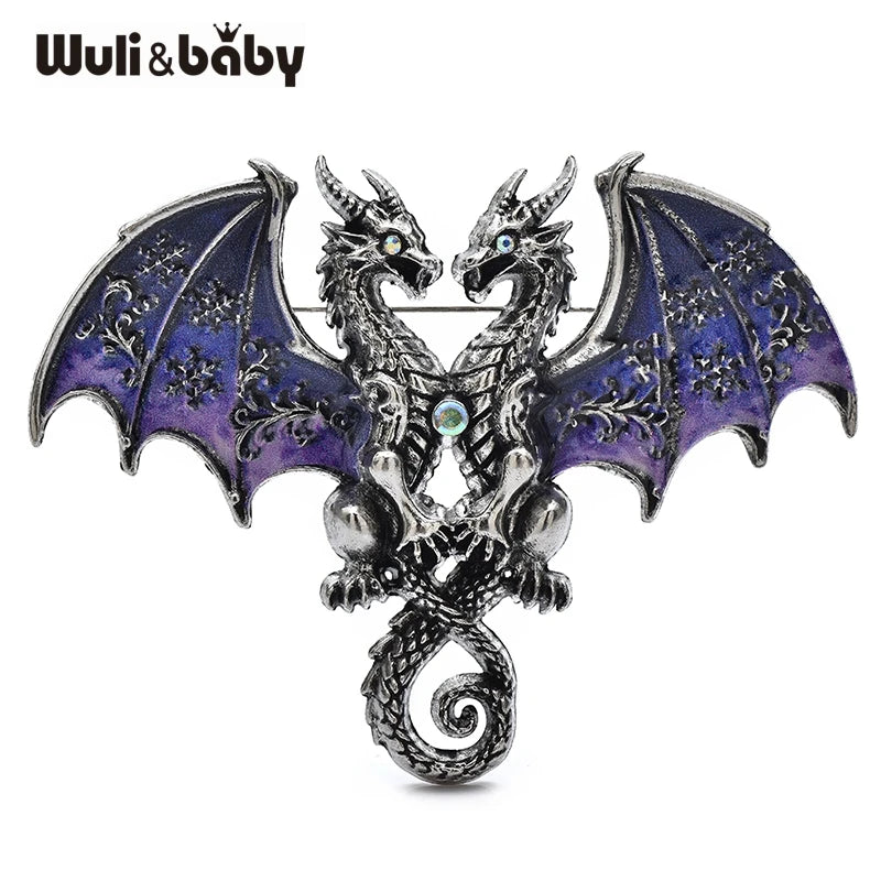 PENDRA Mystic Dragon Rhinestone Brooch