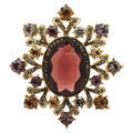 PENDRA Royale Crystal Round Flower Brooch