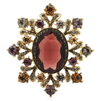 PENDRA Royale Crystal Round Flower Brooch