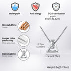 Geometric Square Circle Pendant for Men,Silver Coor Minimalist Charm Necklace, Hip Hop Jewelry Gift