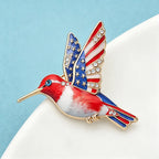 PENDRA Skywing Hummingbird Rhinestone Bird Brooch