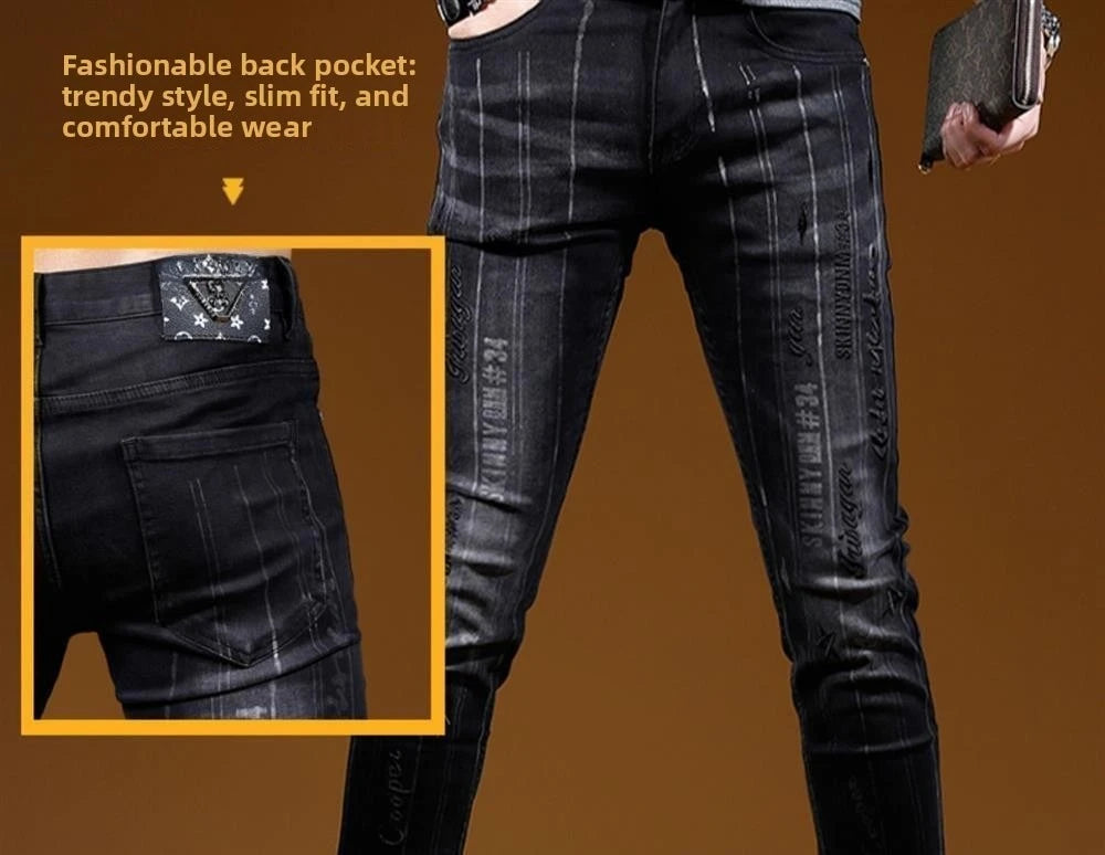 PENDRA Cowboy Black Letter Pants
