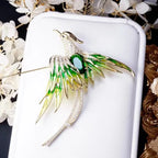 PENDRA Celestial Phoenix Crystal Enamel Brooch