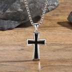 PENDRA Cross Black Glue Pendant Necklace