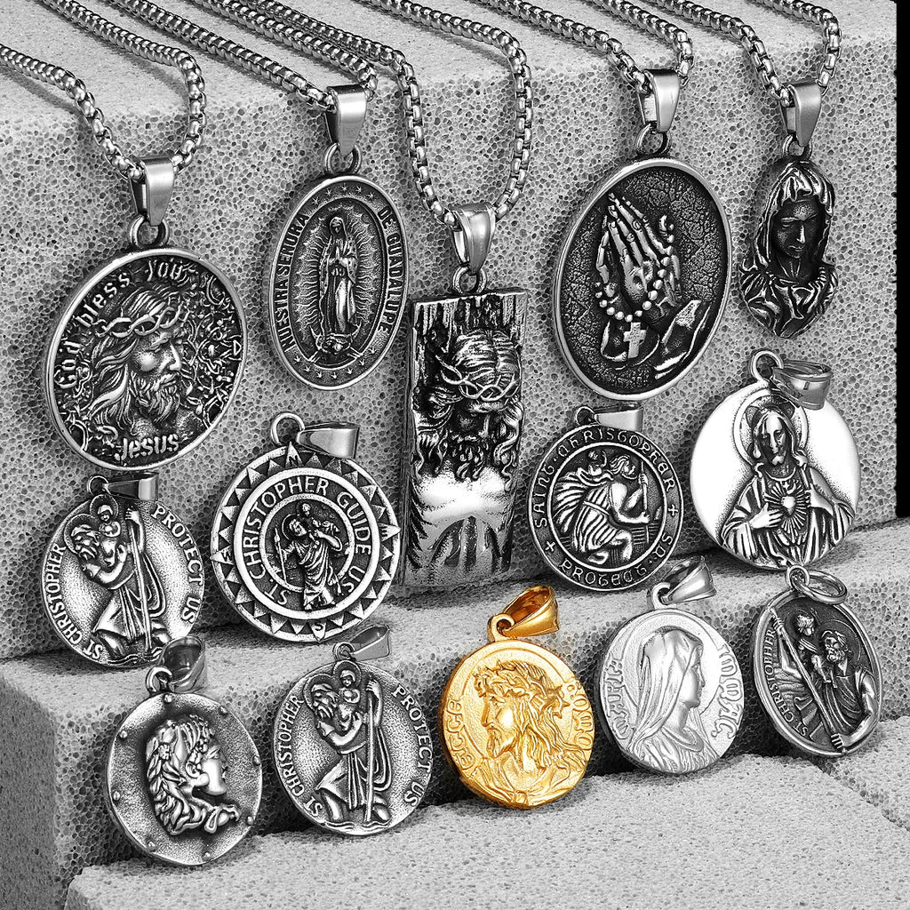 PENDRA Angel Wing Cross Steel Necklace