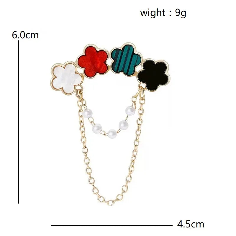 PENDRA Clovera Clover Flower Brooch