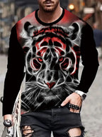 PENDRA Long Sleeve Tiger Print T-Shirt