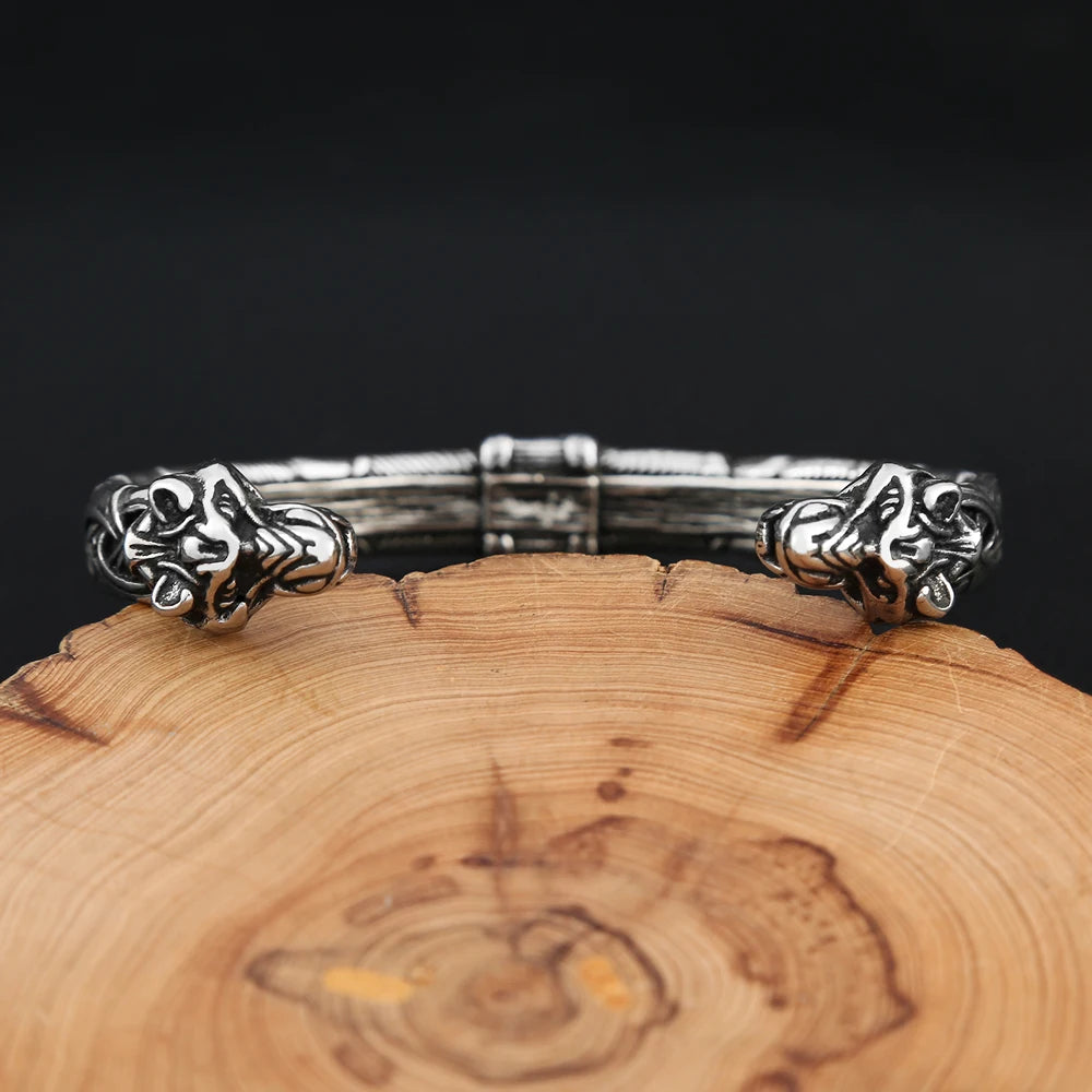 PENDRA Tigercrown Viking Double Tiger Head Bracelet