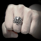 PENDRA Domineering Petal Skull Steel Ring