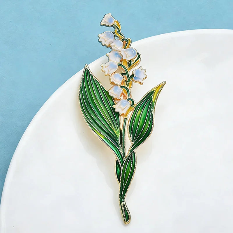PENDRA Liliana Elegant Enamel Lily Flower Brooch