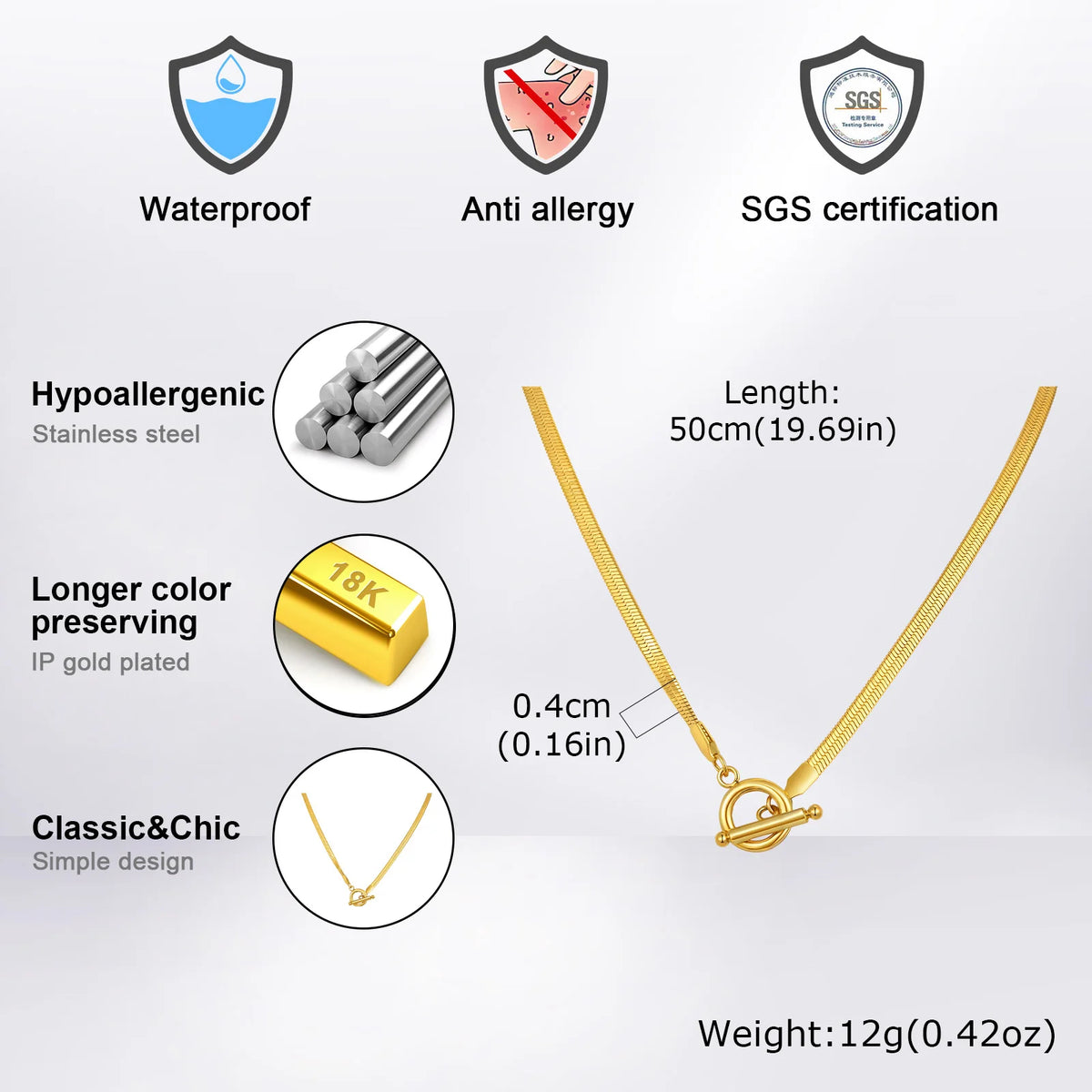 PENDRA Toggle Flat Chain Necklace